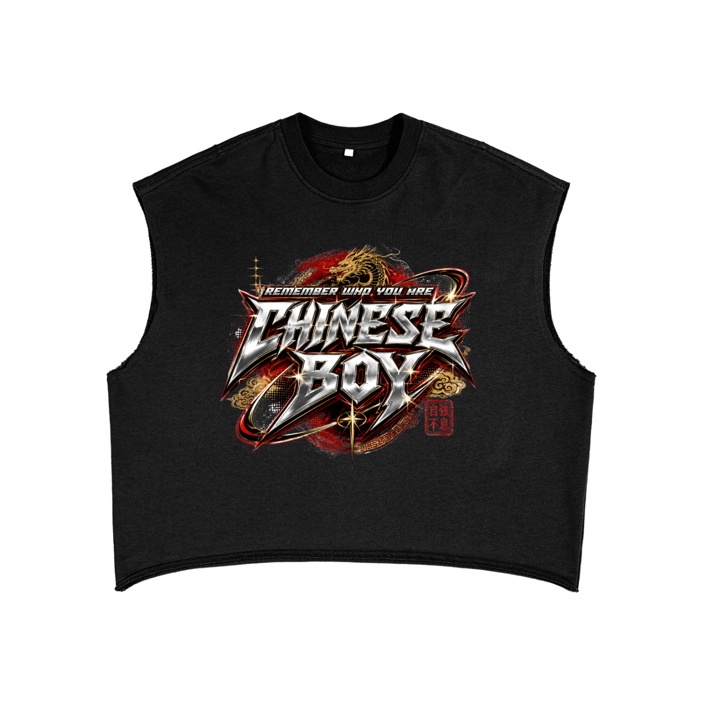 Remember Chinese Boy Cropped Tank
