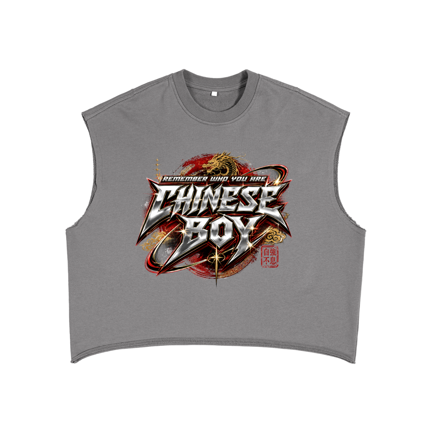 Remember Chinese Boy Cropped Tank